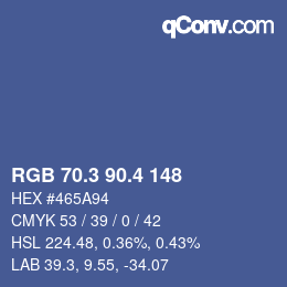 カラーコード: RGB 70.3 90.4 148 | qconv.com