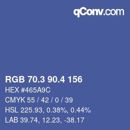 カラーコード: RGB 70.3 90.4 156 | qconv.com