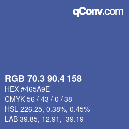 カラーコード: RGB 70.3 90.4 158 | qconv.com