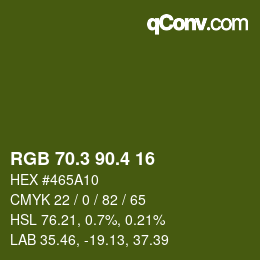 カラーコード: RGB 70.3 90.4 16 | qconv.com