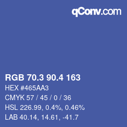 カラーコード: RGB 70.3 90.4 163 | qconv.com