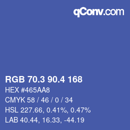 カラーコード: RGB 70.3 90.4 168 | qconv.com