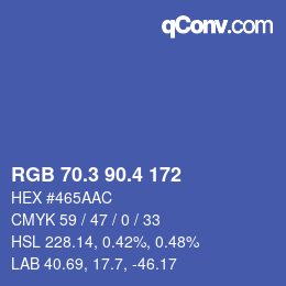 カラーコード: RGB 70.3 90.4 172 | qconv.com