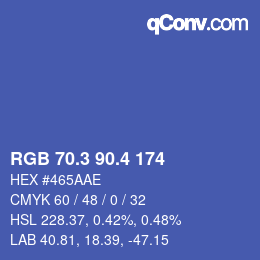 カラーコード: RGB 70.3 90.4 174 | qconv.com