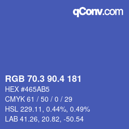 カラーコード: RGB 70.3 90.4 181 | qconv.com