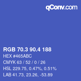 カラーコード: RGB 70.3 90.4 188 | qconv.com