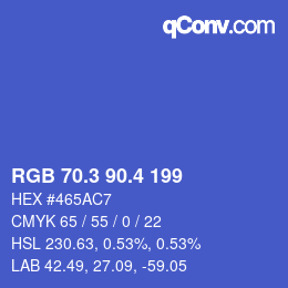 カラーコード: RGB 70.3 90.4 199 | qconv.com