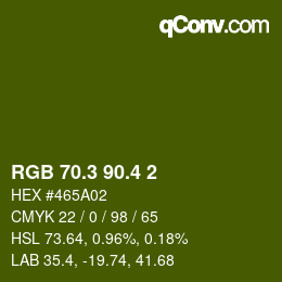 カラーコード: RGB 70.3 90.4 2 | qconv.com