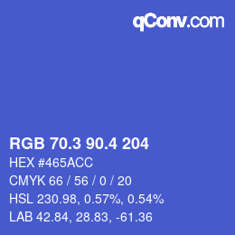 カラーコード: RGB 70.3 90.4 204 | qconv.com