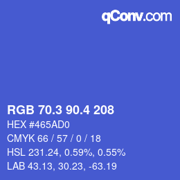 カラーコード: RGB 70.3 90.4 208 | qconv.com