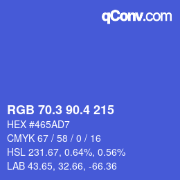 カラーコード: RGB 70.3 90.4 215 | qconv.com