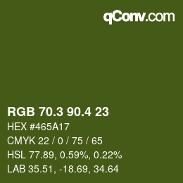 カラーコード: RGB 70.3 90.4 23 | qconv.com