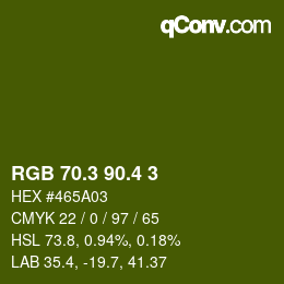カラーコード: RGB 70.3 90.4 3 | qconv.com