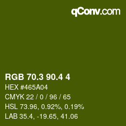 カラーコード: RGB 70.3 90.4 4 | qconv.com