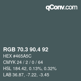 カラーコード: RGB 70.3 90.4 92 | qconv.com