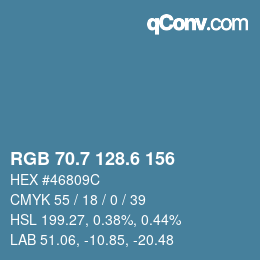 カラーコード: RGB 70.7 128.6 156 | qconv.com
