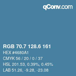 カラーコード: RGB 70.7 128.6 161 | qconv.com