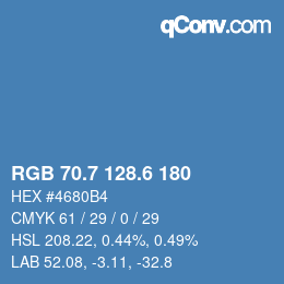 カラーコード: RGB 70.7 128.6 180 | qconv.com