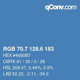 カラーコード: RGB 70.7 128.6 183 | qconv.com