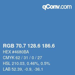 カラーコード: RGB 70.7 128.6 186.6 | qconv.com