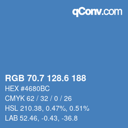 カラーコード: RGB 70.7 128.6 188 | qconv.com