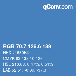 カラーコード: RGB 70.7 128.6 189 | qconv.com