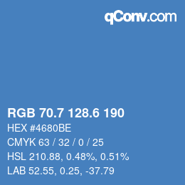 カラーコード: RGB 70.7 128.6 190 | qconv.com