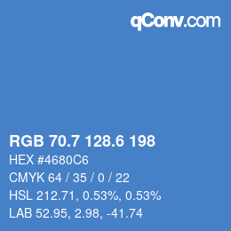 カラーコード: RGB 70.7 128.6 198 | qconv.com