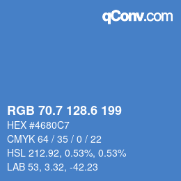 カラーコード: RGB 70.7 128.6 199 | qconv.com