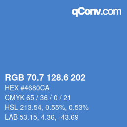 カラーコード: RGB 70.7 128.6 202 | qconv.com
