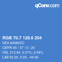 カラーコード: RGB 70.7 128.6 204 | qconv.com
