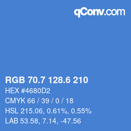 カラーコード: RGB 70.7 128.6 210 | qconv.com