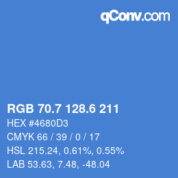 カラーコード: RGB 70.7 128.6 211 | qconv.com