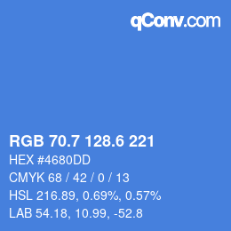 カラーコード: RGB 70.7 128.6 221 | qconv.com