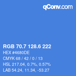 カラーコード: RGB 70.7 128.6 222 | qconv.com