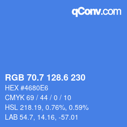カラーコード: RGB 70.7 128.6 230 | qconv.com