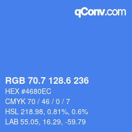 カラーコード: RGB 70.7 128.6 236 | qconv.com