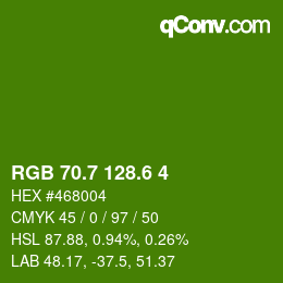 カラーコード: RGB 70.7 128.6 4 | qconv.com