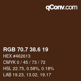 カラーコード: RGB 70.7 38.6 19 | qconv.com