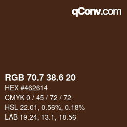 カラーコード: RGB 70.7 38.6 20 | qconv.com
