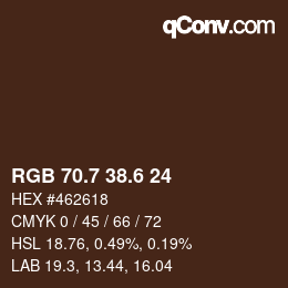 カラーコード: RGB 70.7 38.6 24 | qconv.com