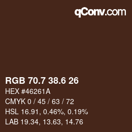 カラーコード: RGB 70.7 38.6 26 | qconv.com