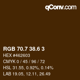 カラーコード: RGB 70.7 38.6 3 | qconv.com