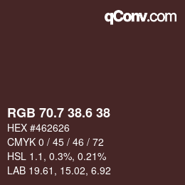 カラーコード: RGB 70.7 38.6 38 | qconv.com