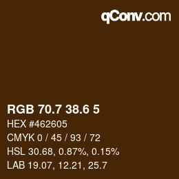 カラーコード: RGB 70.7 38.6 5 | qconv.com