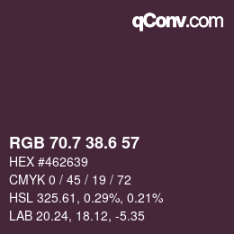 カラーコード: RGB 70.7 38.6 57 | qconv.com