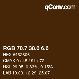 カラーコード: RGB 70.7 38.6 6.6 | qconv.com