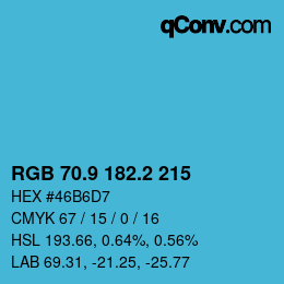 カラーコード: RGB 70.9 182.2 215 | qconv.com