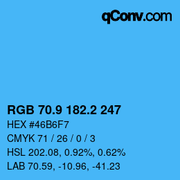 Color code: RGB 70.9 182.2 247 | qconv.com