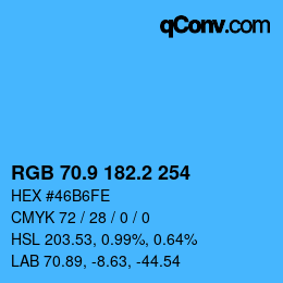 Color code: RGB 70.9 182.2 254 | qconv.com